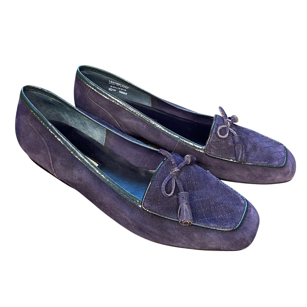 Enzo Angiolini Ealizzia Purple Suede‎ Quilted Tassel Loafers Flats Womens 8.5